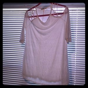 NWOT white blouse with cold shoulder detail